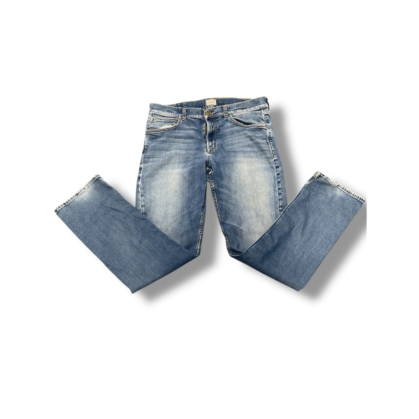 Hudson women’s Denim Blue Jeans Size 36 Byron Straight Zip Fly