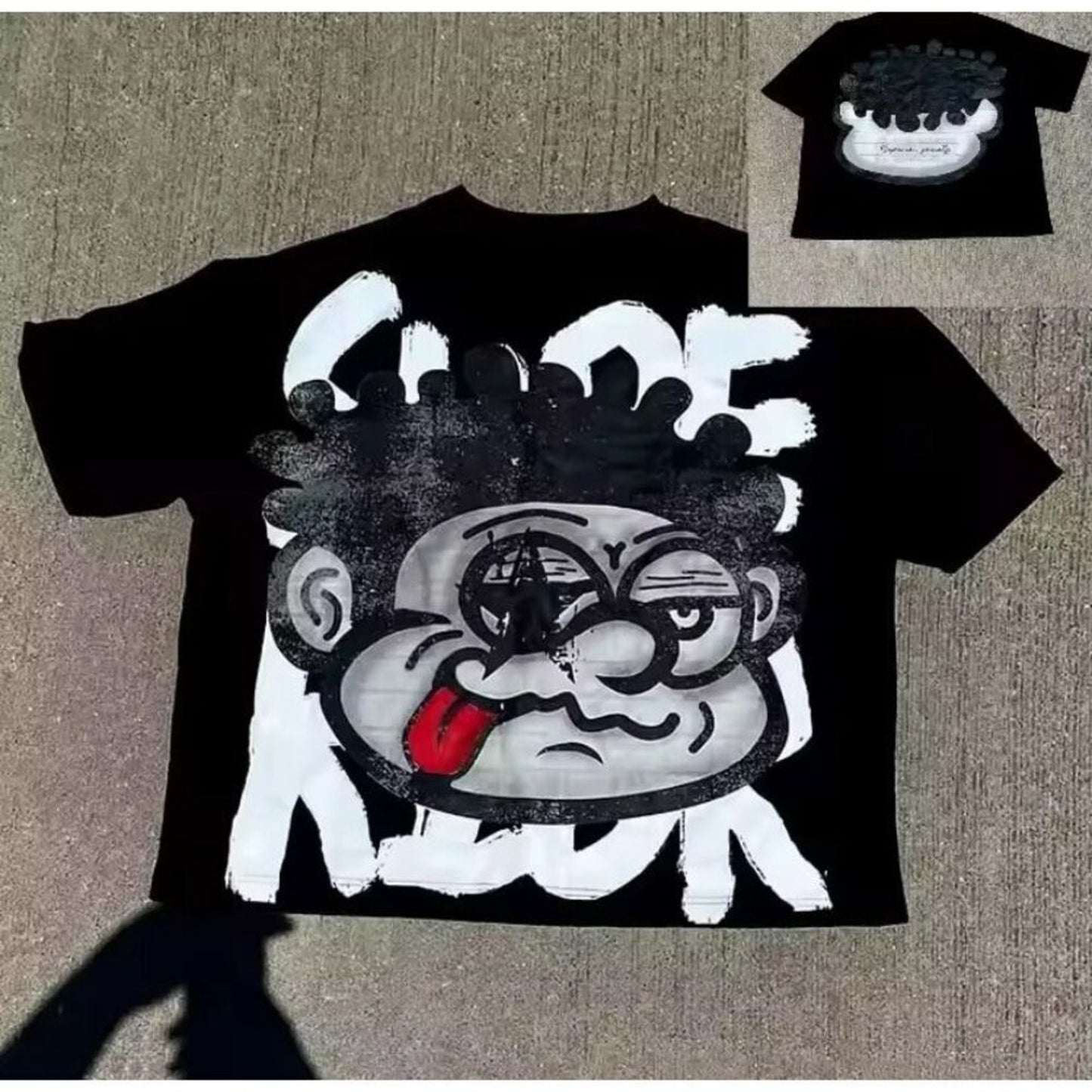 2pack Hip Hop Designer TShirt Crop Oversized size XL Black White