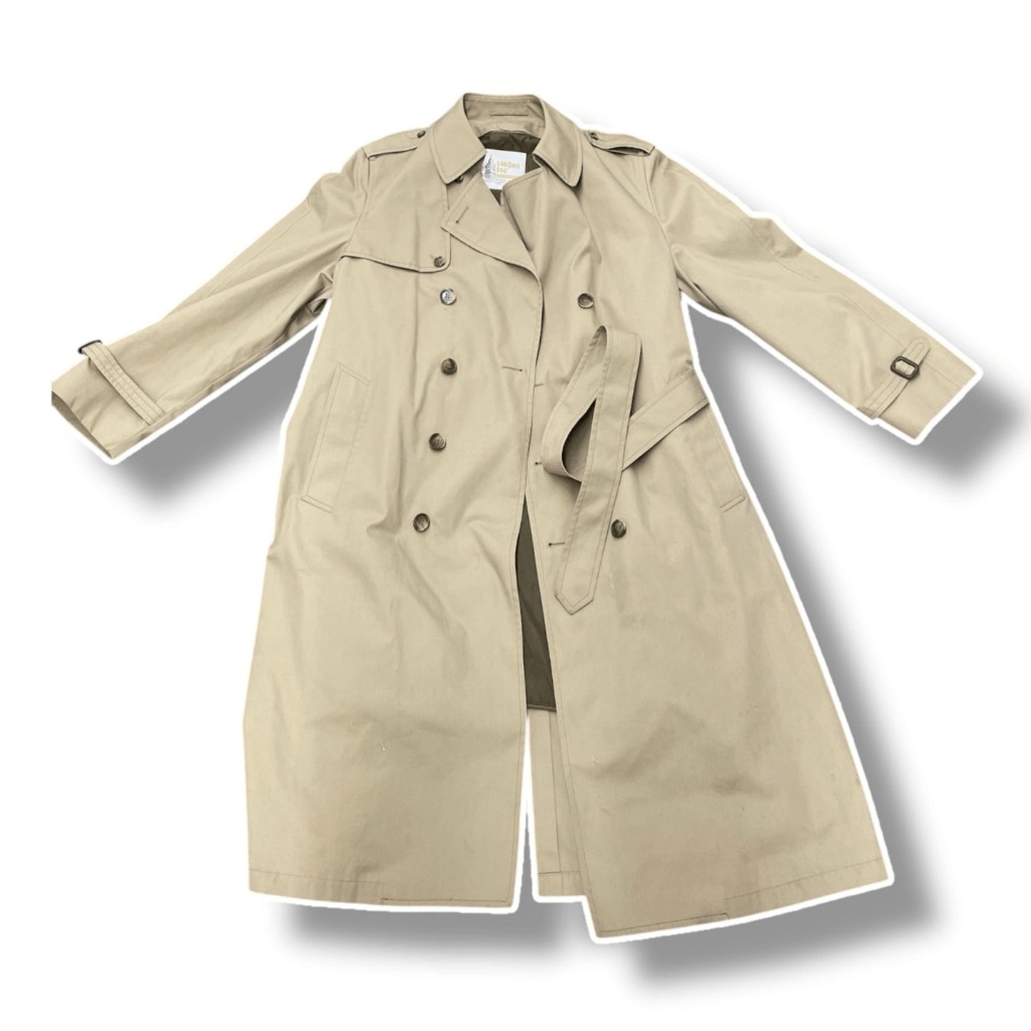 Vintage London Fog Snow Cloth Trench Coat Adult Size Large