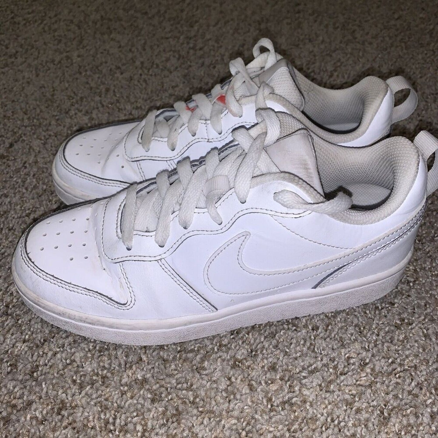 Nike Court Borough Low 2 (GS) Shoes Triple White BQ5448-100 Youth Big Kids 4Y