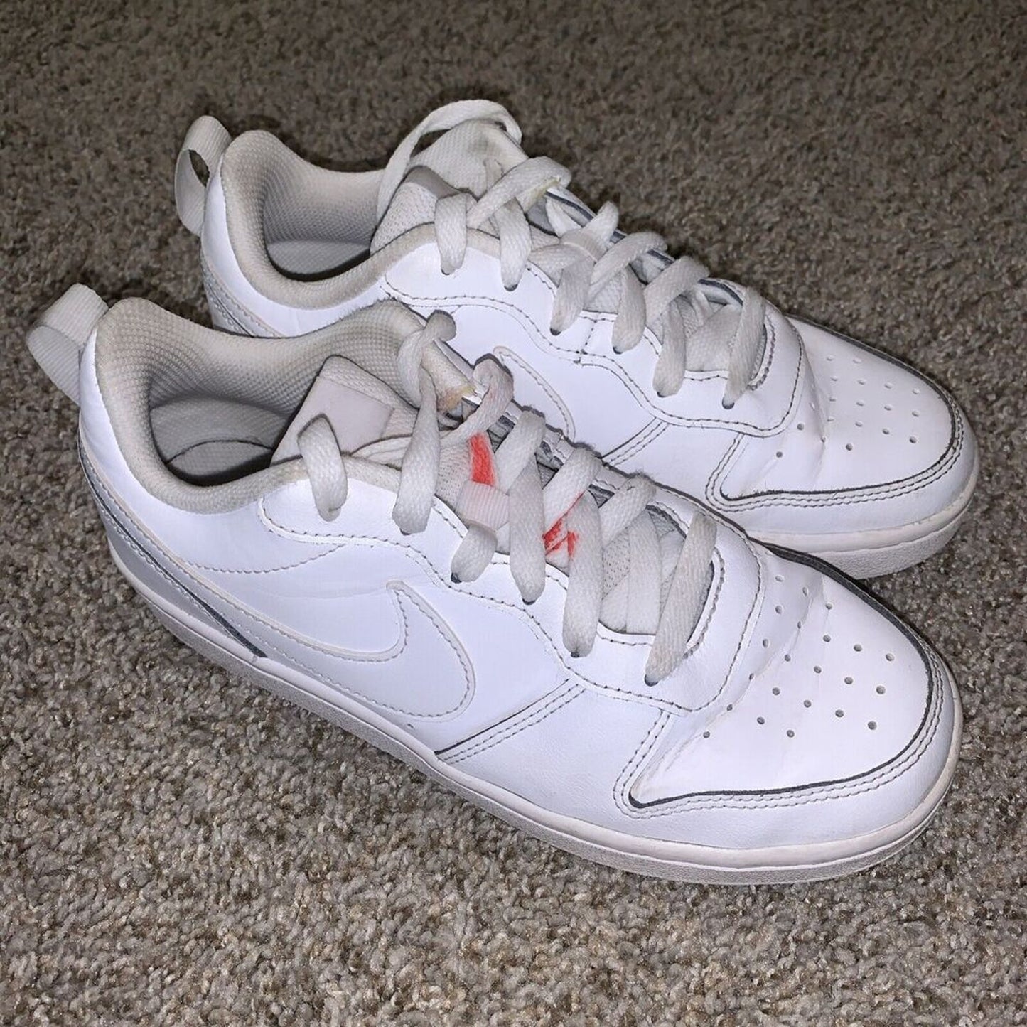 Nike Court Borough Low 2 (GS) Shoes Triple White BQ5448-100 Youth Big Kids 4Y