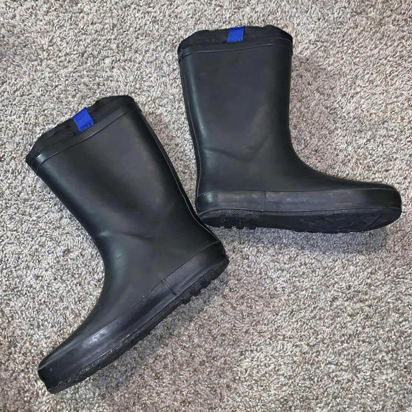 Kids CAT & JACK RAINBOOTS rain snow high boots BLACK RUBBER waterproof sz 2
