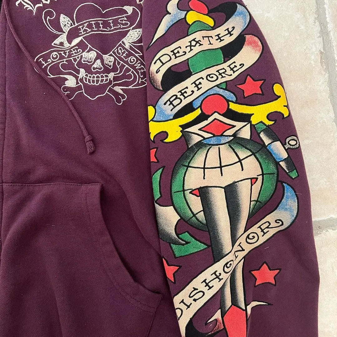 Women's Y2K Gothic Hoodie - Vintage Grunge Graphic Long Sleeve Harajuku Aesthetic Sweatshirt