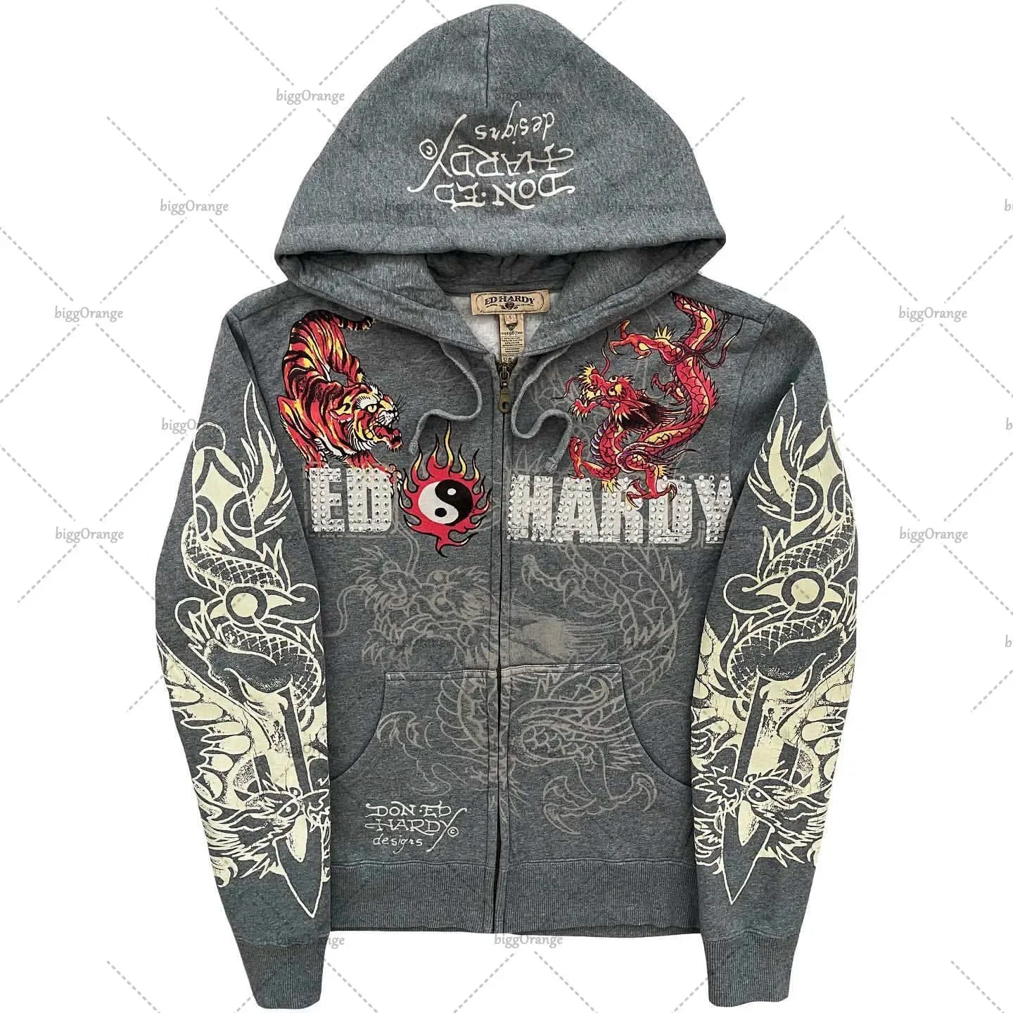 Women's Y2K Gothic Hoodie - Vintage Grunge Graphic Long Sleeve Harajuku Aesthetic Sweatshirt