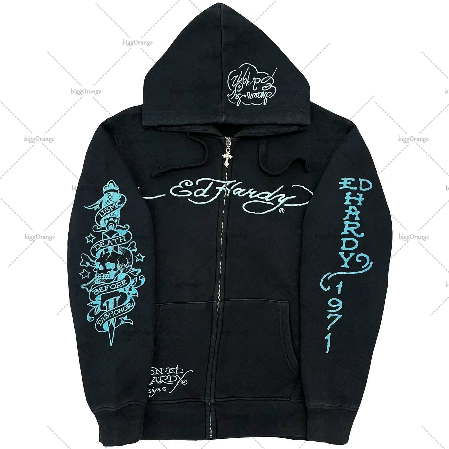 Women's Y2K Gothic Hoodie - Vintage Grunge Graphic Long Sleeve Harajuku Aesthetic Sweatshirt