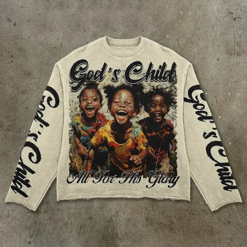 God's Child Loose Fit Long-Sleeved T-Shirt – Streetwear Style