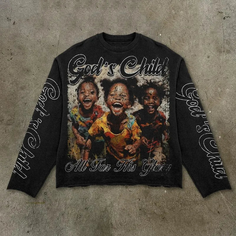 God's Child Loose Fit Long-Sleeved T-Shirt – Streetwear Style
