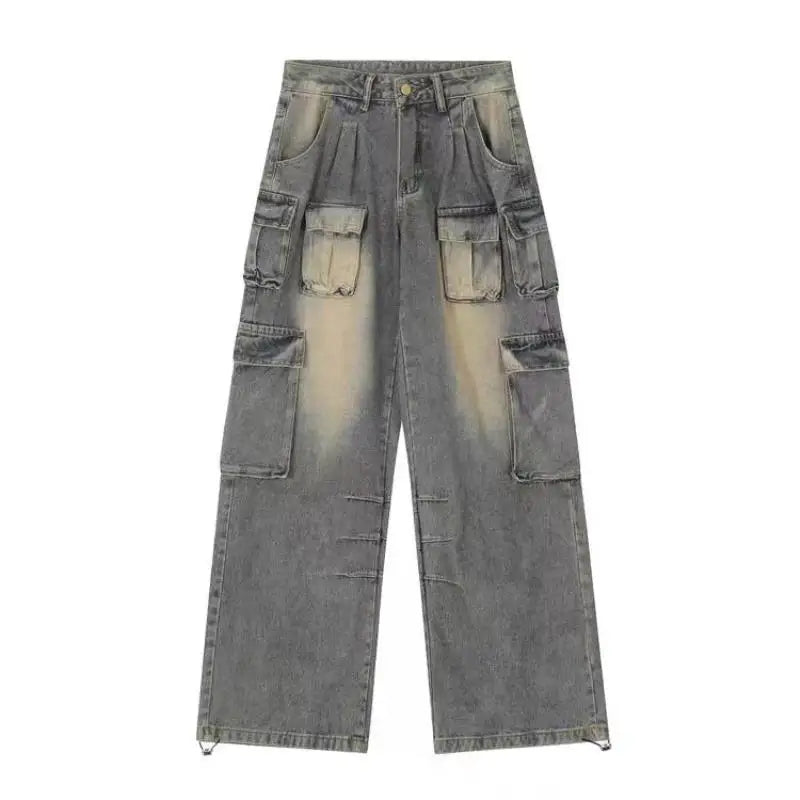 Women's Multi-Pocket Streetwear Cargo Pants - Oversized Y2K Baggy Jeans