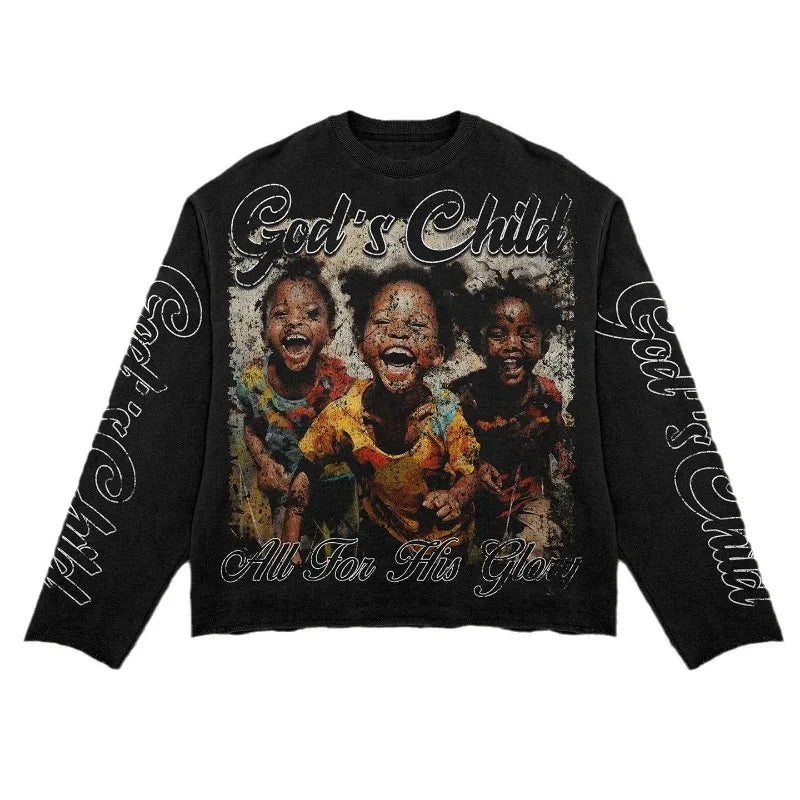 God's Child Loose Fit Long-Sleeved T-Shirt – Streetwear Style