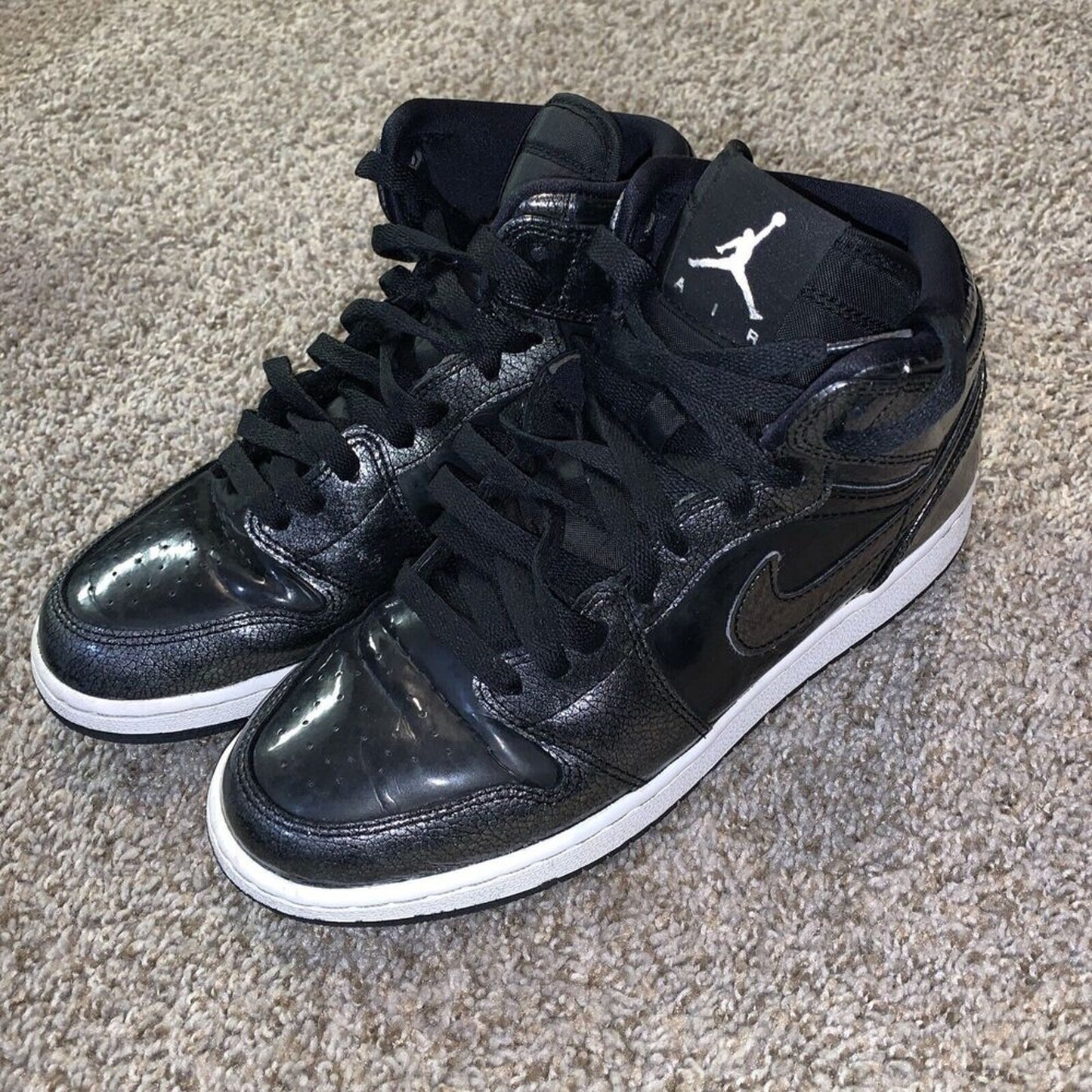 Nike Air Jordan 1 Retro High Black Patent Leather Anti-Gravity Machines Size 7