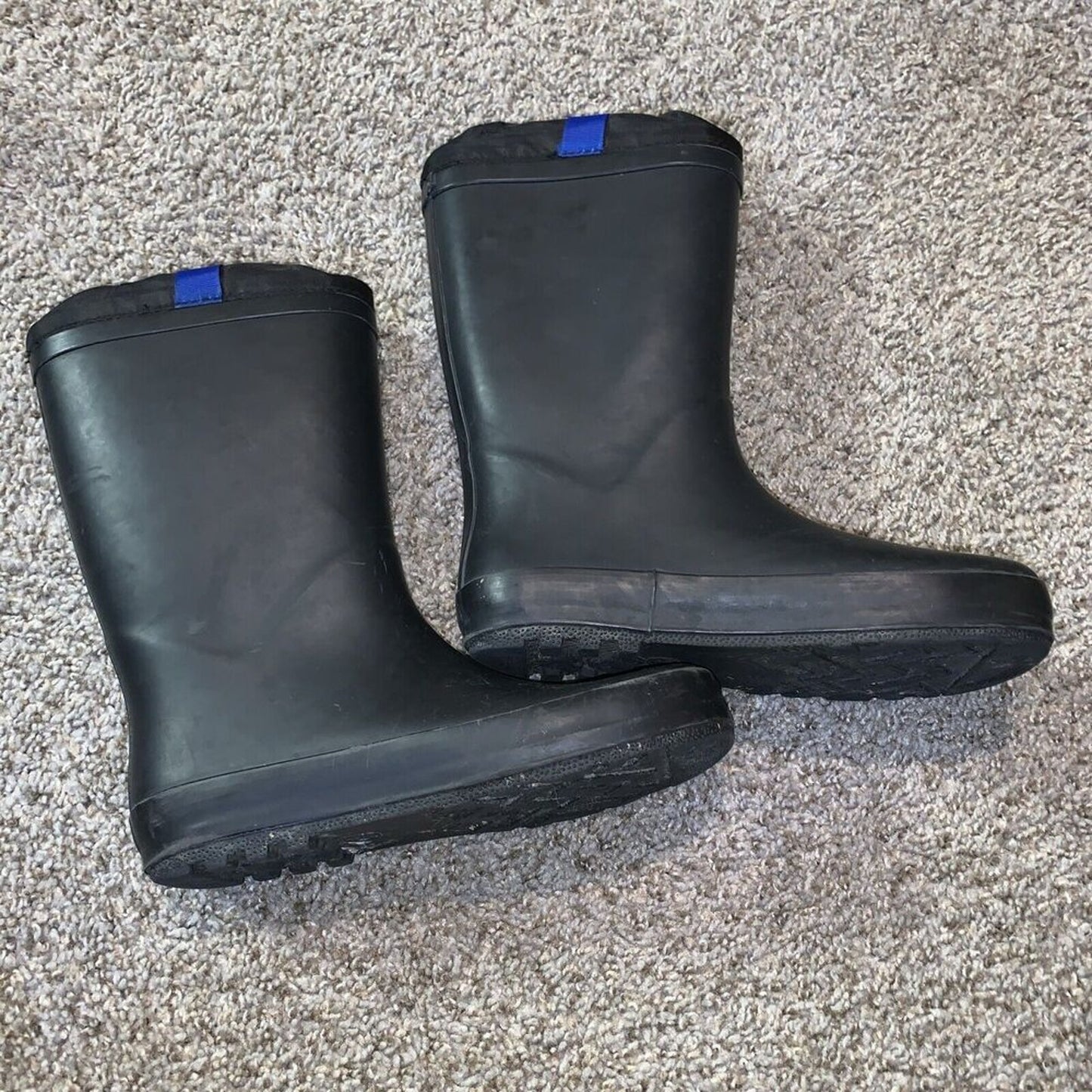 Kids CAT & JACK RAINBOOTS rain snow high boots BLACK RUBBER waterproof sz 2