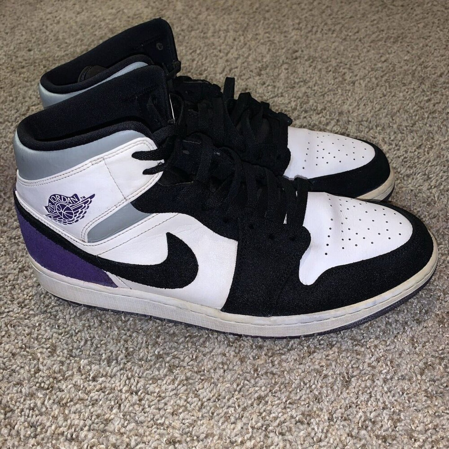 Size 12 - Nike Air Jordan 1 SE Mid Varsity Purple Sneakers Shoes