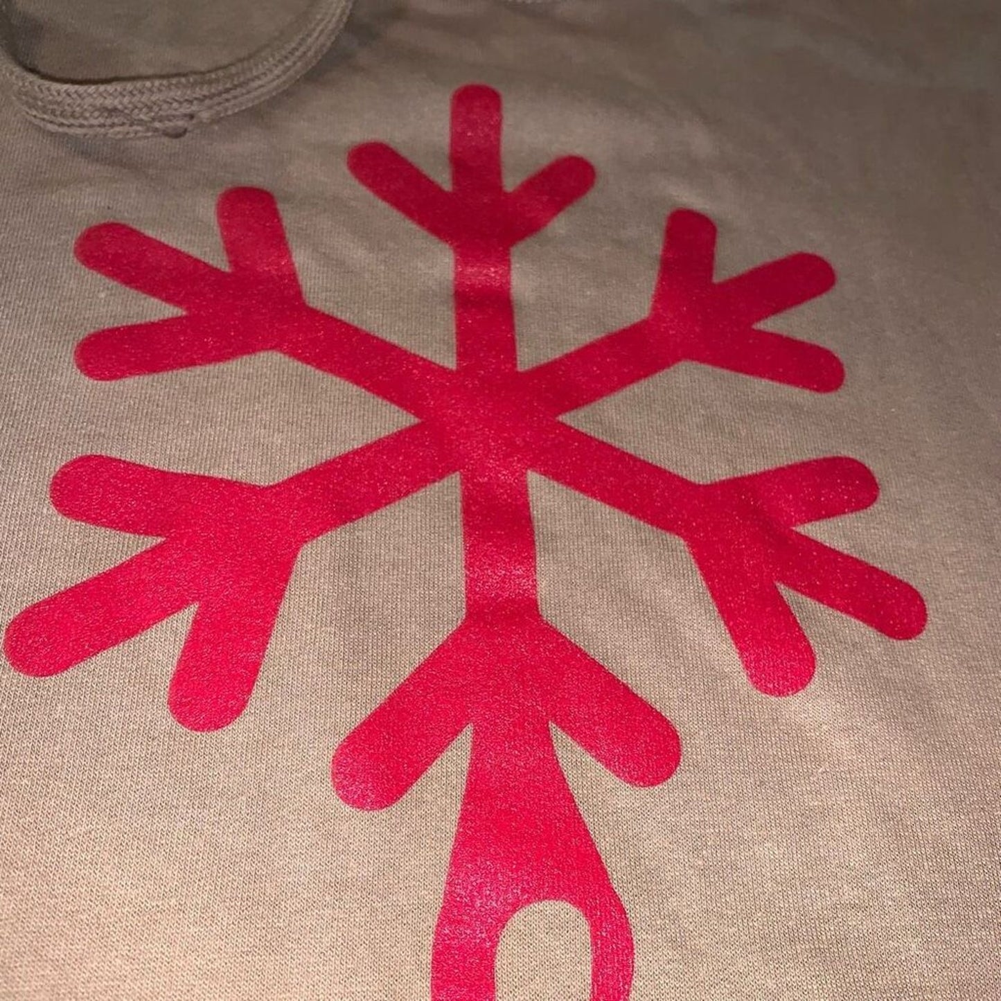 Women’s Tan Super Soft Comfortable Hoodie Red Graphic Print Size Small