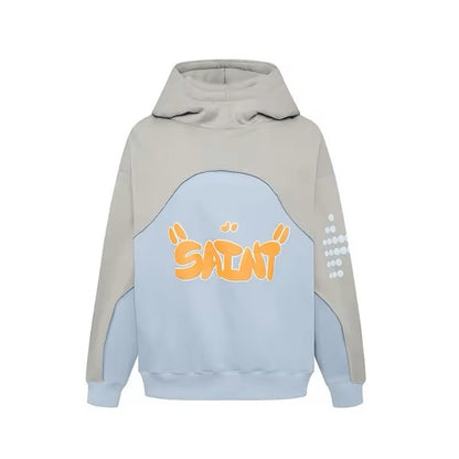 Saint Men’s Hoodie Heavyweight Grey Blue Size Large
