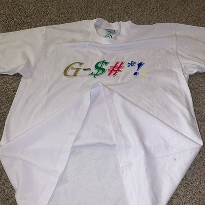 Men’s White Heavy Weight Graphic T-shirt 100% Cotton Size XL