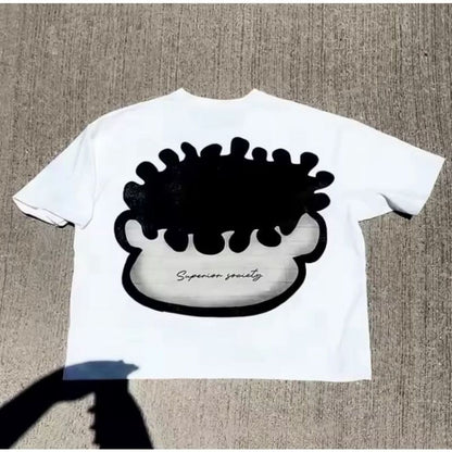 2pack Hip Hop Designer TShirt Crop Oversized size XL Black White