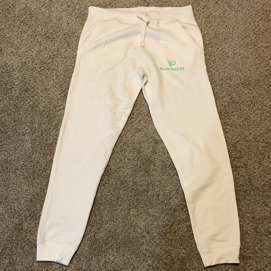 Playmaker Network Men’s White Cotton Joggers Sweat Pants Size XL