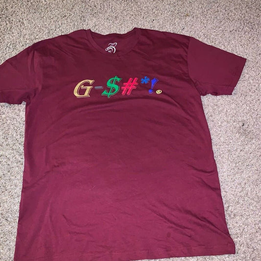 Men’s Burgundy Red 100% Cotton Graphic TShirt Size XL