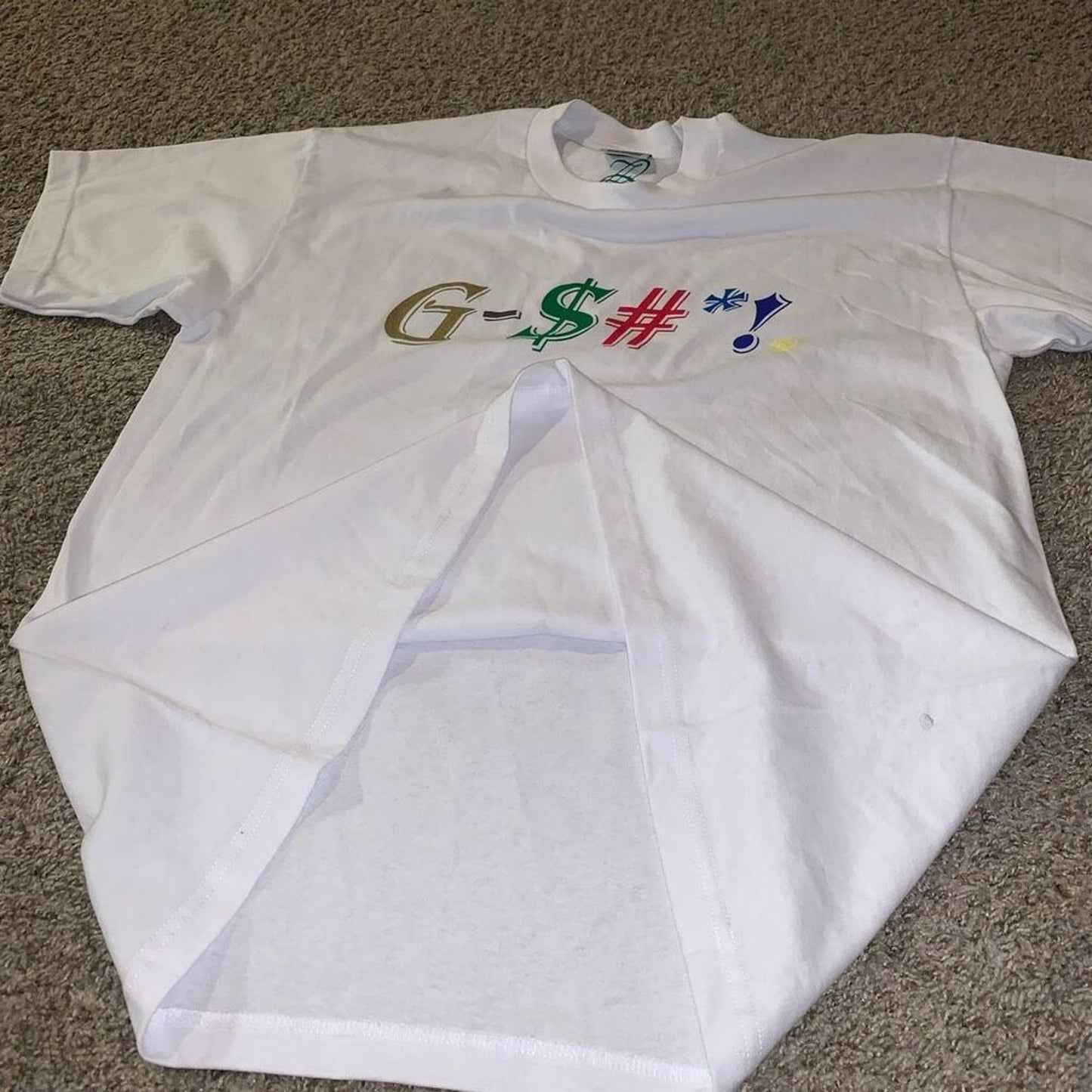 Men’s White Heavy Weight Graphic T-shirt 100% Cotton Size XL