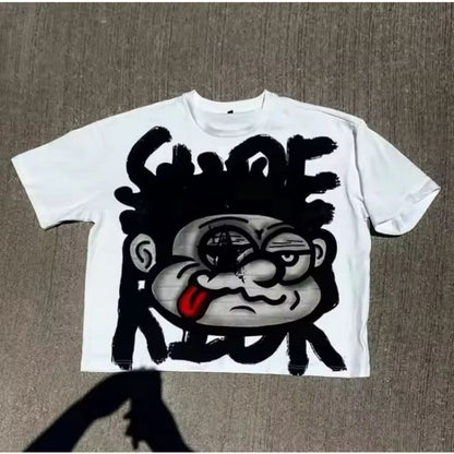 2pack Hip Hop Designer TShirt Crop Oversized size XL Black White