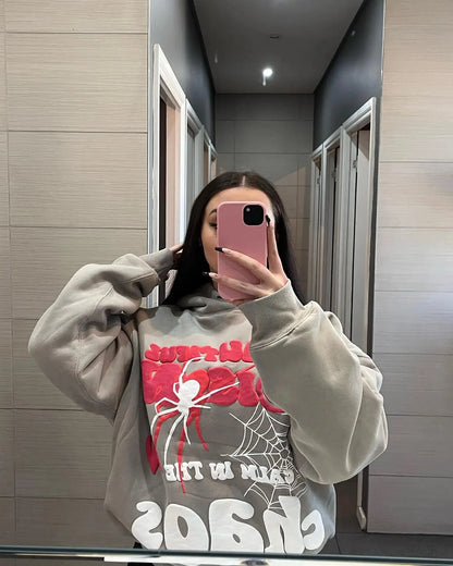 Y2K Harajuku Letter Print Hoodie – Loose-Fit Hip-Hop Punk Streetwear Sweatshirt