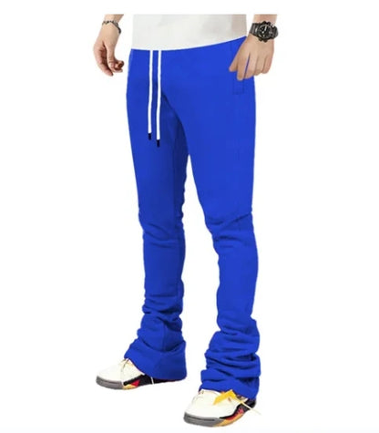 Cargo Stacked Pants - Fleece Flare Sweatpants for Men, Hip-Hop Streetwear