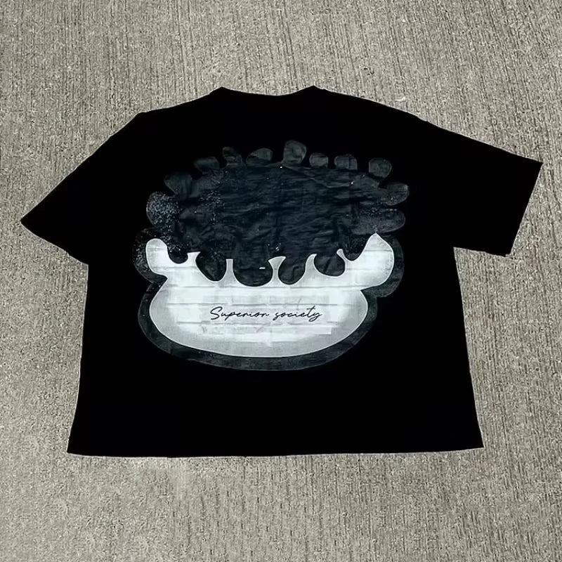Y2K Gothic Graffiti T-Shirt – Retro Harajuku Punk Cotton Streetwear Crop Oversized Tee