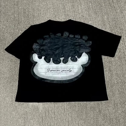 Y2K Gothic Graffiti T-Shirt – Retro Harajuku Punk Cotton Streetwear Crop Oversized Tee