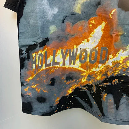 American Style Hip Hop 'GOD SPEED' Graphic T-Shirt - High Street Black Short Sleeve Top for Men