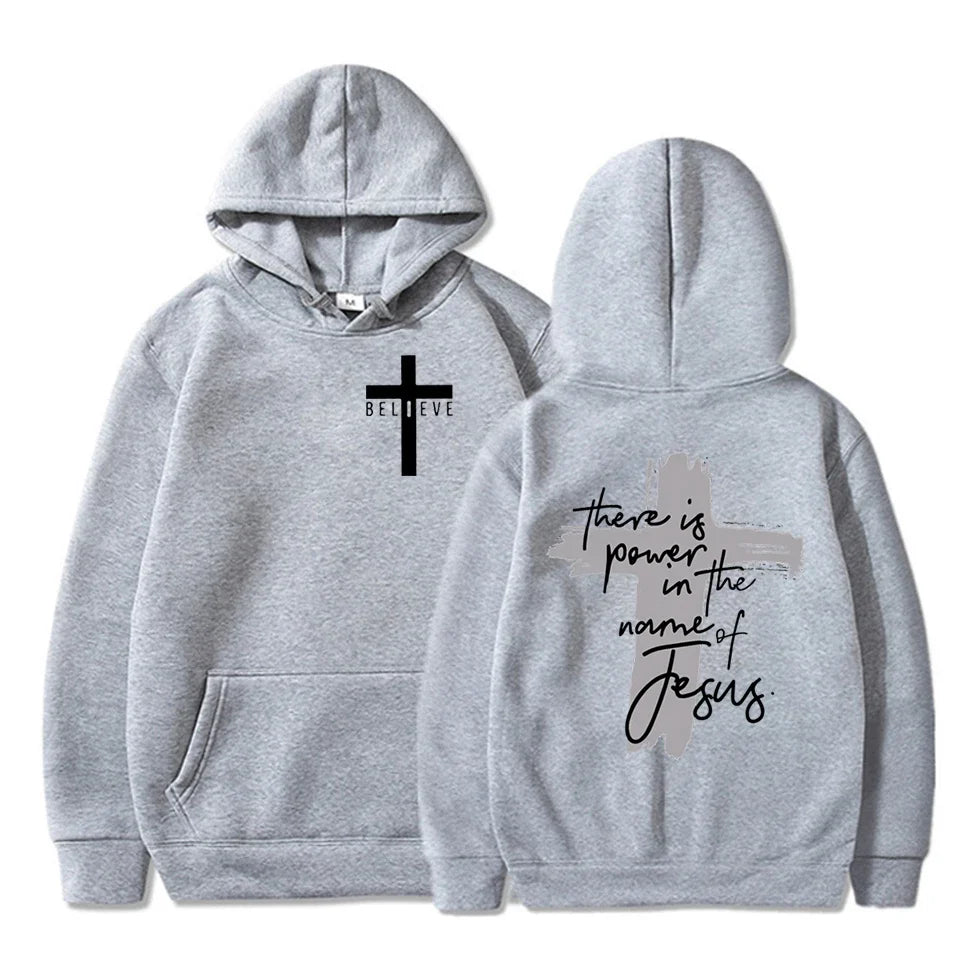 Power in the Name of Jesus Hoodie - Unisex Christian Faith Graphic Sweatshirt for Men & Women