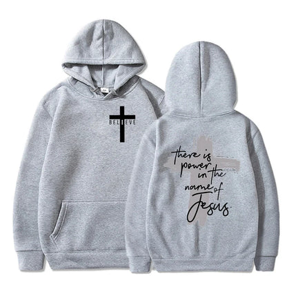 Power in the Name of Jesus Hoodie - Unisex Christian Faith Graphic Sweatshirt for Men & Women