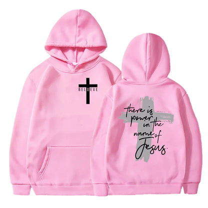 Power in the Name of Jesus Hoodie - Unisex Christian Faith Graphic Sweatshirt for Men & Women