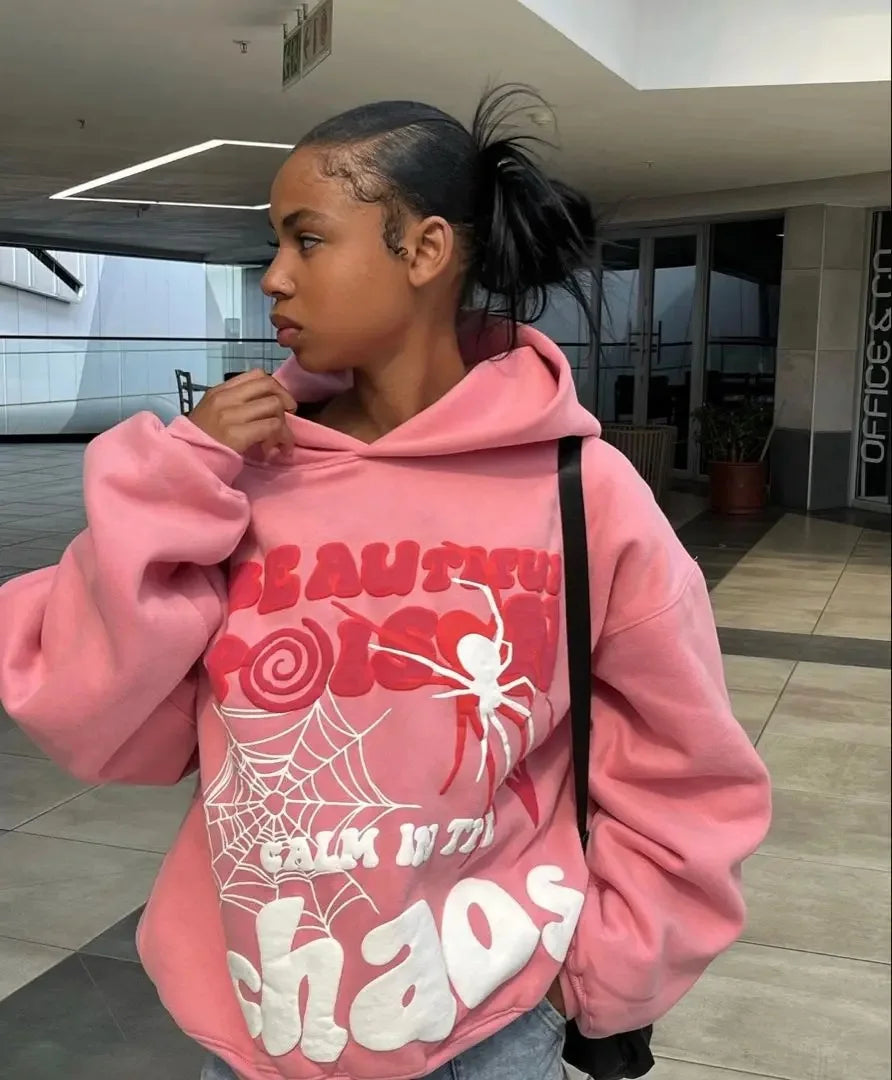 Y2K Harajuku Letter Print Hoodie – Loose-Fit Hip-Hop Punk Streetwear Sweatshirt