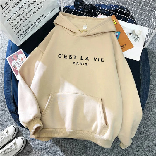 Harajuku Style Women’s Casual Printed Hoodie – Loose Fit Long Sleeve Sweatshirt Streetwear