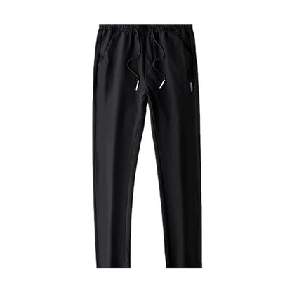 Ice Silk Men's Pants - Perfect Fit Black Gray Thin Elastic Breathable Straight Leg Athletic