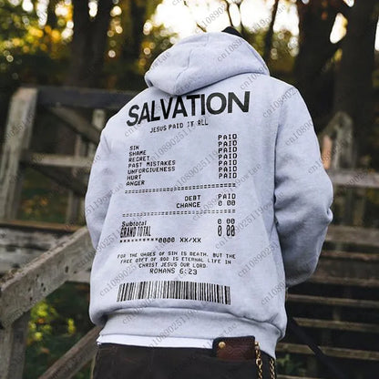 Jesus Paid It All Graphic Hoodie - Oversized Unisex Streetwear Sweatshirt for Adults & Kids