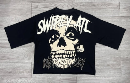 Y2K Gothic Skull Graphic T-Shirt - Oversized Cotton Short Sleeve Tee for Men & Women