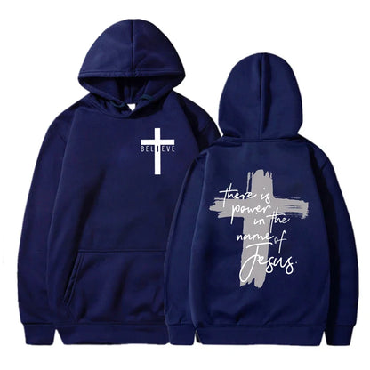 Power in the Name of Jesus Hoodie - Unisex Christian Faith Graphic Sweatshirt for Men & Women