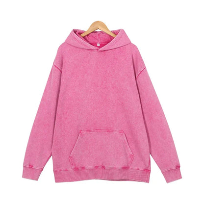 400GSM Acid Wash Vintage Black Oversized Hoodie - Heavyweight Style
