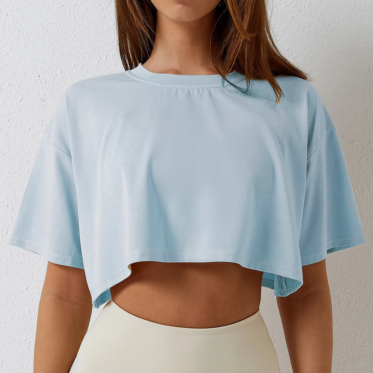 Women's Cotton Short Sleeve Crop Top - Yoga, Dance, Running, and Gym Workout Fitness Shirt