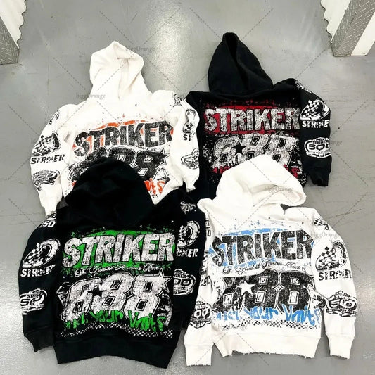 Black 888 Pullover Hoodie – Retro Hip-Hop Street Style Sweatshirt for Men & Women