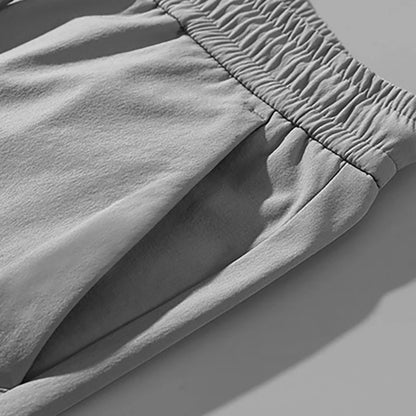 Ice Silk Men's Pants - Perfect Fit Black Gray Thin Elastic Breathable Straight Leg Athletic