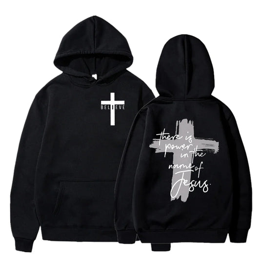 Power in the Name of Jesus Hoodie - Unisex Christian Faith Graphic Sweatshirt for Men & Women