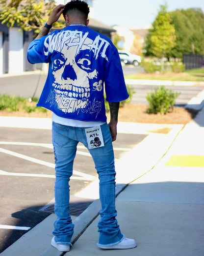 Y2K Gothic Skull Graphic T-Shirt - Oversized Cotton Short Sleeve Tee for Men & Women