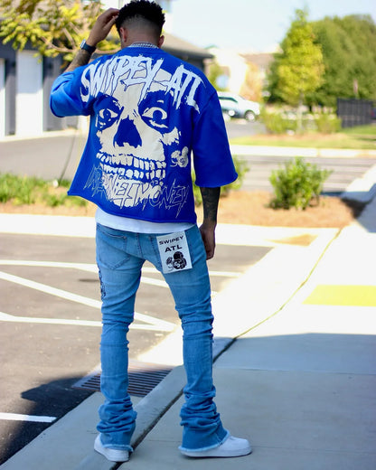 Y2K Gothic Skull Graphic T-Shirt - Oversized Cotton Short Sleeve Tee for Men & Women
