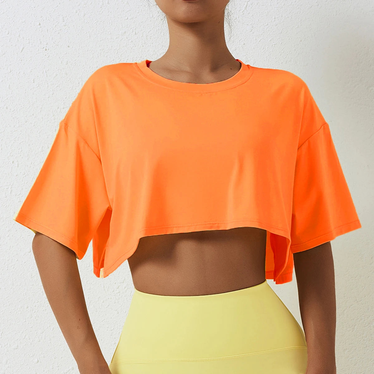 Women's Cotton Short Sleeve Crop Top - Yoga, Dance, Running, and Gym Workout Fitness Shirt