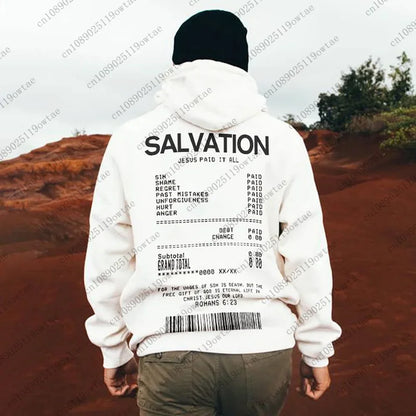 Jesus Paid It All Graphic Hoodie - Oversized Unisex Streetwear Sweatshirt for Adults & Kids
