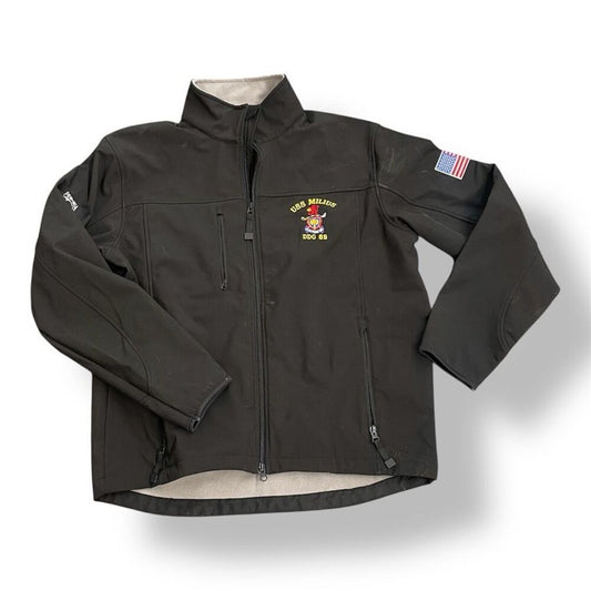 USS Milias black port authority weather insulated jacket Size large