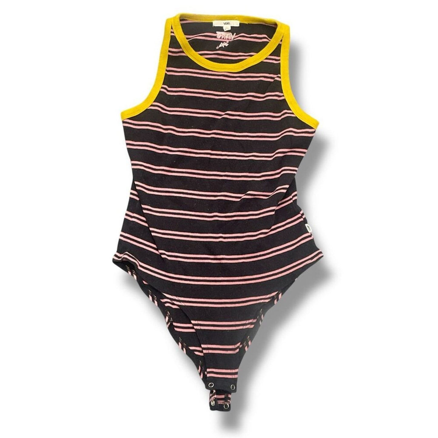 Vintage Women’s Vans Cotton Tank Top Body Suit Striped Sized size M