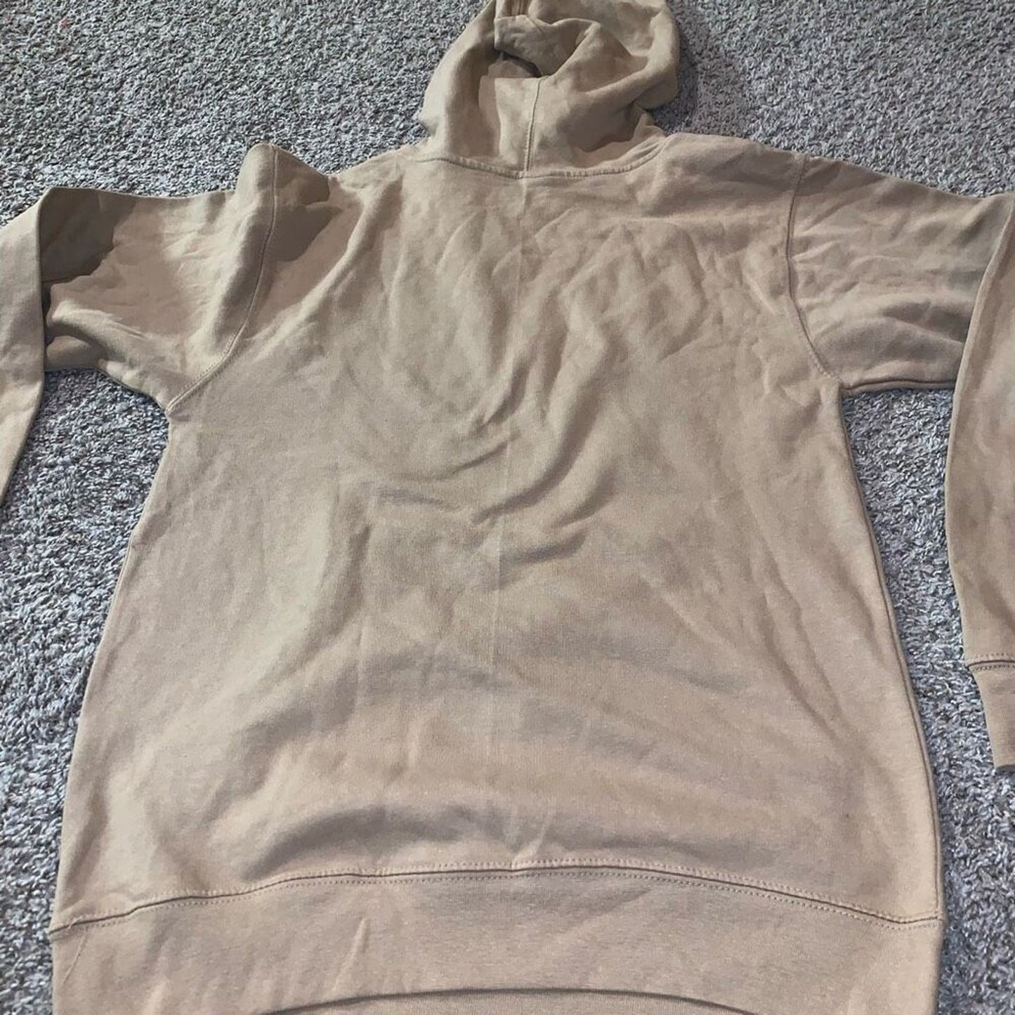 Women’s Tan Super Soft Comfortable Hoodie Red Graphic Print Size Small